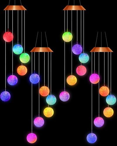 Suzile 4 Pcs Color Changing Solar Wind Chimes, Ball by Suzile