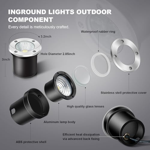 8Pack RGB Color Changing Low Voltage Landscape Lights with Connecotrs 3W LED 12V Outdoor Inground Lights Waterproof Well Lighting Christmas Decorative Lighting for Garden,Yard,Patio(RGB) - Image 4