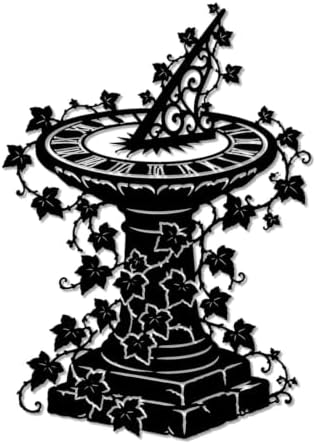 Vintage Sundial Garden Metal Wall Art Metal Signs Metal Outdoor Decor Wall Art Decor Rustic Middle Ages Wall Sculpture Elegant Home Decoration for Living Room Bedroom Office Apartment Decor (Black,16Inch) by Unknown