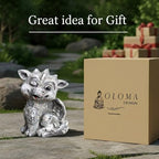 OLOMA Blinking Little Dragon Concrete Statue Outdoor Handcrafted Garden Decor Cement Gargoyle Statue Outdoor Rustic Ornament Fantasy Creature Sculpture Patio Yard Lawn Gothic Garden Decor - Image 3