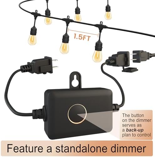 Outdoor String Lights 100FT 64+4 Bulbs(1.5 FT Apart) Remote Patio Lighting - Image 2