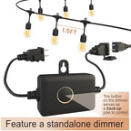 Outdoor String Lights 100FT 64+4 Bulbs(1.5 FT Apart) Remote Patio Lighting - Image 2