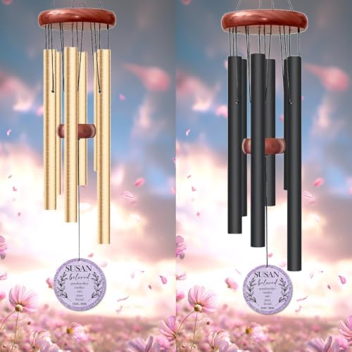 Personalized Wife Memorial Wind Chime Custom Name & Year, Beloved Grandmother Mother Sympathy Gift, in Loving Memory Windchime Garden Outdoor Decor Deep Tone - Image 5