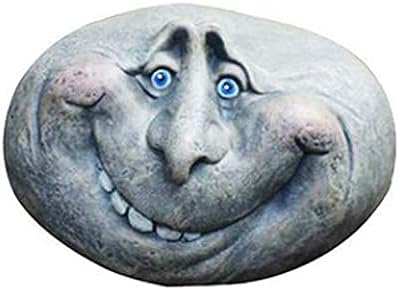 outdoor statues for Garden, front porch Garden Ornaments Outdoor Funny Rock Face Stone Smiley Statue Stone Creative Garden Statue Perfect Ornament For Indoor Outdoor Garden Porch Patio ( Color : #5 ) by Unknown