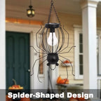Solar Spider Hanging 20.5in Iron Halloween Garden Glowing Light Decor - Image 3