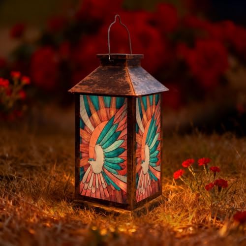 Solar Lantern Vintage Style Swallow Glass Outdoor Waterproof Garden Hanging Lantern Solar Powered Lighting Outside Solar Light for Patio Yard Camping, Gifts for Women Mom by Unknown