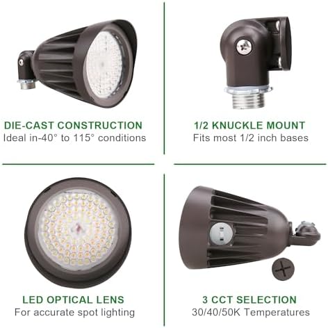 25W LED Bullet Spotlight Flood Light 3CCT Selectable Landscape Spotlight - Image 4