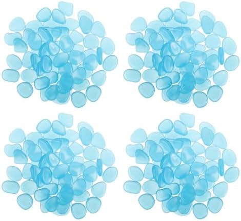 300pcs Blue Resin Glow in Dark Pebbles for Garden Landscapes Xmas by NULYLU