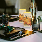 Autumn Pumpkin Print Battery Operated Candles with Timers Flameless Candles with Remote LED Lights for Thanksgiving Day Home Party Banquet Decoration - Image 4