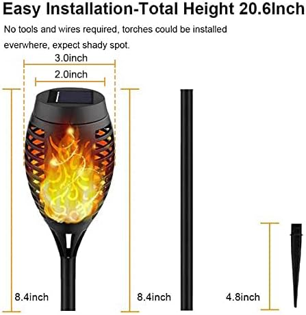 Kurifier Solar Lights Outdoor 12Pcs Solar Torch Light with Flickering Flame - Image 3