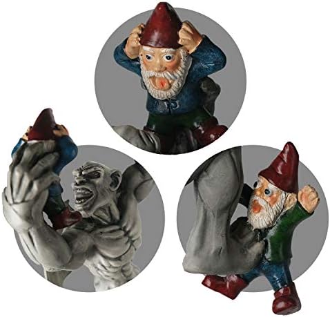 Great Gargoyle Gnome Massacre Fence Hanger - Polyresin Outdoor Wall Décor - Detailed Hanging Statue – Gnome with Gothic Climbing Grotesque Gargoyle for Patio, Porch, Fence, Garden - Image 5