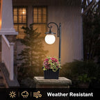 Solar Lamp Post Light with Planter and Globe Shade - Image 2