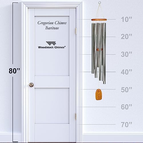 Woodstock Wind Chimes Garden Decor for Outside Outdoor Patio Decor 56" Inspirational and Memorial Sympathy Wind Chime Porch Decor Gregorian Wind Chime Baritone Deep Toned Sound Silver Wind Chimes(GBS) - Image 4