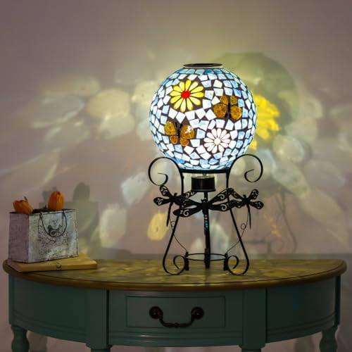 Stargarden Solar Gazing Ball, Mosaic Gazing Globe with Metal Ball Stand - Image 5
