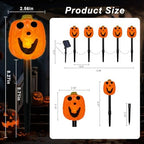 BRIGHTDECK Halloween Solar Pathway Lights Outdoor, LED Decor, Light Up Solar Stake Lights for Holiday, Halloween, Walkway, Sidewalk (Smile Pumpkin, 10-Pack) - Image 2