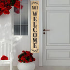 Unwelcome Porch Sign Go Away For Front Door Wooden Vertical Standing Hanging Decorations Spring Summer Farmhouse Outdoor Yard Housewarming Present 8x64inch - Image 4