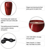 Glitzhome 21.25" H Ceramic Vase Outdoor Water Fountain Tall Patio Garden Water Fountain with LED Light and Submersible Pump Yard Art Decor, Red - Image 3