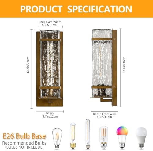 Outdoor Wall Sconce,Vintage Waterproof Exterior Lighting Fixtures - Image 2