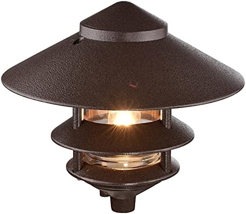 Nuvo SF76/637 One 2 Louver Hood Outdoor Pagoda Landscape Pathway Light, 3 Tier-Large, Old Bronze - Image 3