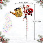 Solar Santa Watering Can Light, Christmas Garden Stake with Colorful LEDs - Image 3