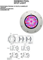 18W RGB LED Color Changing Pool Light 3000 LMS Wall Surface Mounted Waterproof 30 Degrees Beam Angle Swimming Pool Pond Submersible Underwater Lamp IP68 Waterproof 12V with Remote Control - Image 3