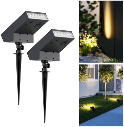 SOTTLOT Solar Spot Lights Outdoor, Solar Pathway Lights, Metal Ground Spike by SOTTLOT