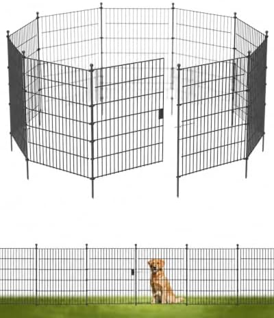 Garden Fence Animal Barrier with Gate 32in(H) x23ft(L) by HIDALIFE