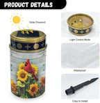 Poceacles Cardinal Sunflower Wood Grain Solar Lights Outdoor Solar Powered Outdoor Cemetery Stake Candle Grave Solar Lamp Landscape Lighting Waterproof Grave Flameless Candle, Pack of 4 - Image 7