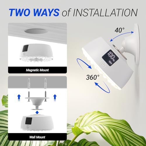 Barrina OG03C Rechargeable Puck Grow Light, 5200mAh, 4000K, 2 Packs, White - Image 5