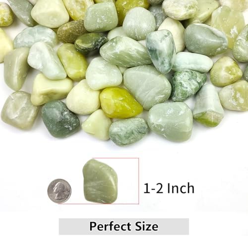 YISZM 20lbs Jade River Rocks, 1-2 Inch Natural Pebbles for Indoor Plants, High Polished Decorative Stones Vase Filler Fish Tank Aquariums Landscaping Garden Outdoor and Indoor DIY - Image 2