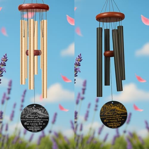Personalized Memorial Wind Chime – Scenic Landscape Remembrance with Custom Name & Years – in Loving Memory Tribute – Sympathy Gift for Loss of Loved One – Outdoor Windchime for Garden, or Porch - Image 5