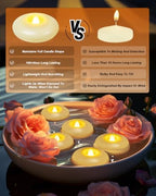 Homemory 48Pack 3" Ivory Flameless Floating LED Candle, Waterproof Tealight - Image 4