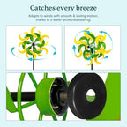 87" Wind Spinner Outdoor with Solar Light, Large Metal Wind Sculptures Spinners, Windmill for Garden Yard Patio Lawn Decor-Verdant Moon (23" W x 87" H) - Image 4