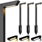 Gardencoin 3CCT LED Low Voltage Landscape Pathway Light, 12V Premium 3000K/4000K/5000K Selectable Path Lights Wired, Modern Walkway Lights Outdoor, Higher Housing with Larger Stake (19.71IN, 4pack) by Gardencoin