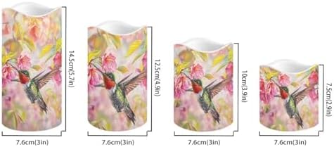 Hummingbird Battery Operated Candles Set of 4 Flickering Flameless Candles with Remote and Timer Color Changing LED Electric Pillar Candles for Home Farmhouse Living Room Decor - Image 2