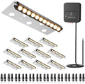 ZZXX 8 Inch Retaining Wall Lights 5W LED Hardscape Lighting 2700K 12-24V Low Voltage Step Light with Photocell Sensor IP68 Waterproof Paver Lights Outdoor for Deck Fence Patio Walls Stairs,12 Pack by ZZXX