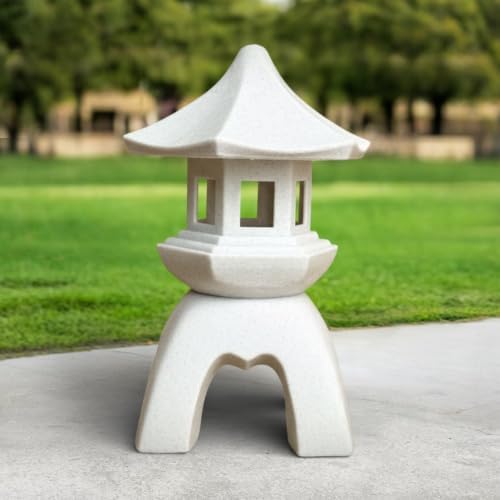 OLOMA Zen Stone Lantern Garden Statue Concrete Japanese Pagoda Sculpture Handmade Outdoor Cement Decor Yard Patio Lawn Walkway Meditation Landscaping Accent Lighplace Garden Accent - Image 5