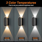 Ellasay Solar Fence Lightsv Backyark: 12-Pack Fence Lights Solar Powered 3 Color Modes - Up & Down LED Waterproof Solar Wall Lights for Outdoor Yard/Porch/Patio/Railing - Image 3