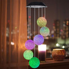 Solar LED Wind Chime for Outside Multi-Pattern Solar Hanging Light Outdoor Garden Yard Decor & Indoor Window Decoration (White Ball) - Image 5