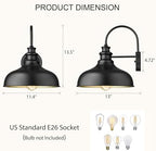 Outside Barn Light,Farmhouse Porch Light,4 Pack Black Outdoor Wall Light - Image 3