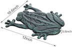 Lawei Cast Iron Frog Stepping Stone, Vintage Green Sturdy Outdoor Garden Statue, Unique Decorative Frog Flagstone Mat for Patio, Lawn, Yard, Garden Walkway, Non-Slip Entryway Rug, 12 x 10.6 in - Image 2