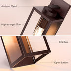 BesLowe 15” Large Outdoor Wall Light Fixture, Exterior Porch Sconce, Brown - Image 4
