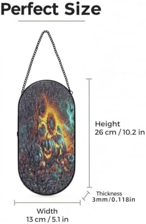 Halloween Pumpkin Sunflower Bat Glass Sun Catcher 10.2X5.1In - Image 3