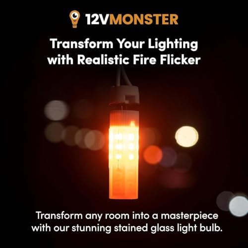 6 Pack - G4 JC 2 Pin Fire Effect Capsule 12 Volt Light Bulb l 12V 1300K Flaming Lamp For Low Voltage Power Supply Landscape Marine Solar Off Grid Decoration Lighting Track Xenon Halogen Replacement - Image 7