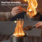 East Oak Fuoco 7 Inch Tabletop Smokeless Fire Pit, 3-in-1 Ash Pan Portable Wood & Pellet Tabletop Firepit, Easy Clean Up, Stainless Steel Mini Fire Pit for Outside, Backyard, Patio, Camping & Deck - Image 6