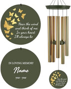 Personalized Memorial Wind Chimes for Outside, Sympathy Gifts Wind Chime for Loss of Loved One, Beautiful Decor with Deep Tone, Ideal for Funeral, Remembrance & Bereavement, Produced in Texas by Astarin