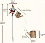 Christmas Solar Kettle Lights,Garden Lawn Decorative Lights,Vintage Metal Watering Can with Claus,Waterproof Outdoor Lantern Decoration with LED Light for Garden, Patio, Lawn (Style B*2) - Image 4
