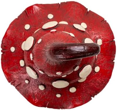 Pacific Giftware Red Mushroom Garden Statue with Curved Cap and Raised White Dots Resin Decor for Fairy Pathways or Enchanted Forest-Themed Displays 9.45" Tall - Image 3