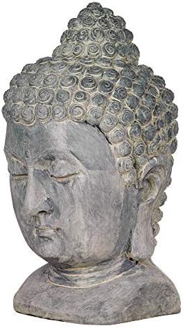 John Timberland Meditating Buddha Head 18 1/2" High Outdoor Statue - Image 3