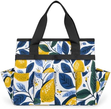Lemon Style Garden Tool Bag Tote for Men Women Multiple Pockets Wide Mouth Heavy Duty Waterproof Tool Organizer Bag for Outdoor Lawn Yard Portable Gardening Storage With Elasticbands - Image 7